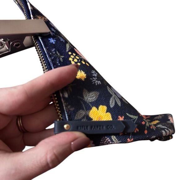 NWOT- Rifle Paper Co.- Bramble Zippered Pouch Set Navy Floral Pouch Duo - Picture 5 of 10